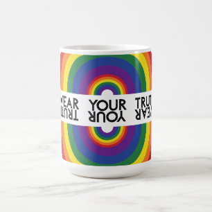Minimaler Regenbogenbogen Moderne Farbige Aussage Kaffeetasse