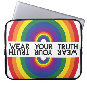 Minimaler Regenbogenbogen Moderne Farbige Aussage  Laptopschutzhülle