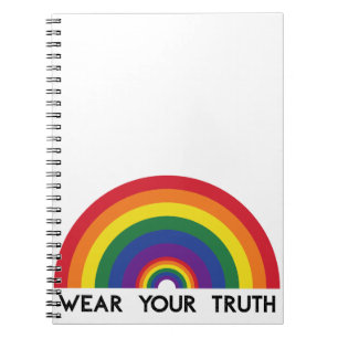 Minimaler Regenbogenbogen Moderne Farbige Aussage  Notizblock