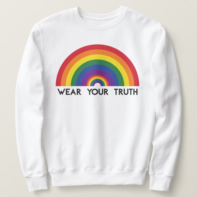 Minimaler Regenbogenbogen Moderne Farbige Aussage  Sweatshirt (Design vorne)