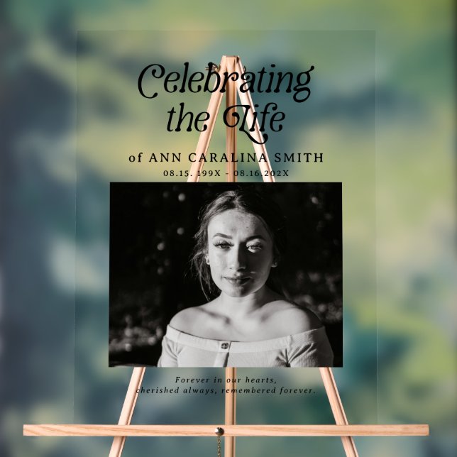 Minimaler Retro-Bestattungsauftrag Acrylschild (Neutral)