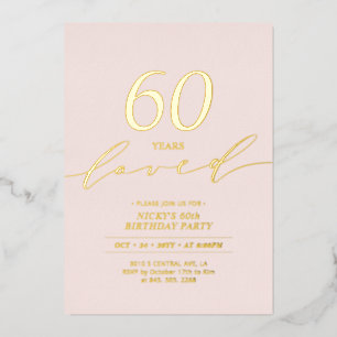 Minimaler Rosa & Gold Meilengeburtstag  Folieneinladung