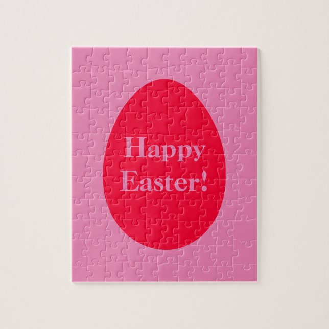 Minimaler Rot-Rosa-Ei-Osterpuzzle Puzzle (Vertikal)