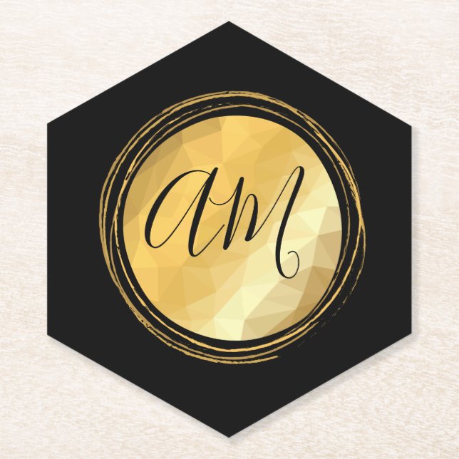 Minimaler Rundgoldrahmen, kundenspezifisch monogra Untersetzer (Vorderseite)