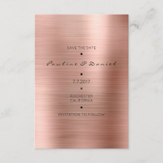 Minimaler Save the Date rosa Rose Gold Cooper