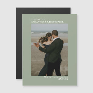 Minimaler Save the Date vertikaler Foto-Sage-Magne Magnetkarte