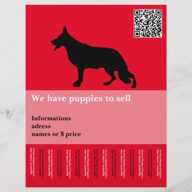 Minimaler Schäferhund personalisiert Flyer (Vorne)