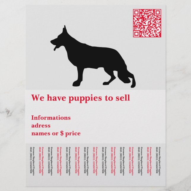 Minimaler Schäferhund personalisiert Flyer (Vorne)