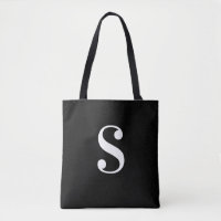 Minimaler Schwarz mit großem weißem Monogramm