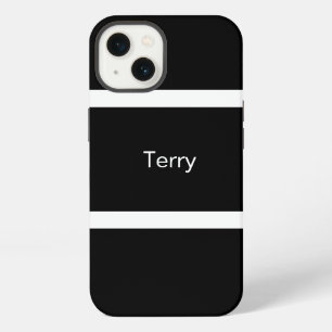Minimaler Schwarz-Weiß-Block Personalisiert iPhone 13 Hülle