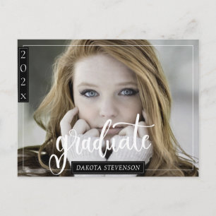 Minimaler Schwarz-Weiß-Foto-Abschluss Postkarte