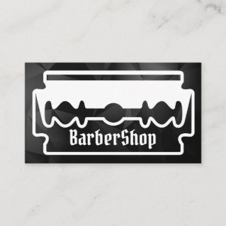 Minimaler Schwarz-Weiß-Razor kreativer Barbershop Visitenkarte