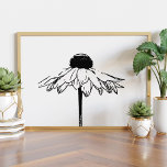 Minimaler Schwarz-Weiß-Zeichnetest Poster<br><div class="desc">Minimales Schwarz-Weiß-Blumen-Zeichnend Poster</div>