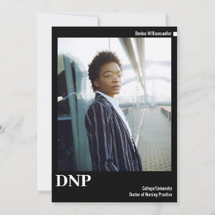 Minimaler Schwarz-weißer Foto DNP Abschluss Ankündigung