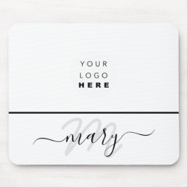 Minimaler Schwarz-weißer Name des Logos Mousepad