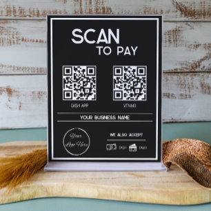 Minimaler schwarzer 2 QR-Code für Geschäftsscanner Poster