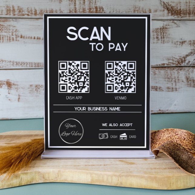 Minimaler schwarzer 2 QR-Code für Geschäftsscanner Poster (Von Creator hochgeladen)
