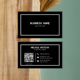 Minimaler schwarzer QR-Code beruflich Visitenkarte