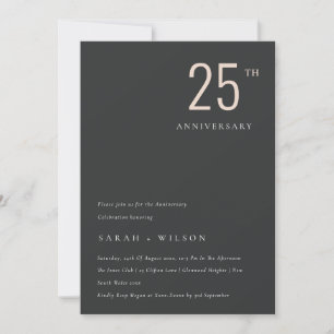 Minimaler Schwarzer Schuss jedes Jahr Jubiläum Ein Dankeskarte