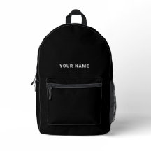 Minimaler Schwarzweiß-Individuelle Name-Backpack