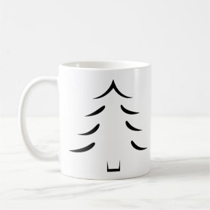 Minimaler Schwarzweiss-Weihnachtsbaum Kaffeetasse