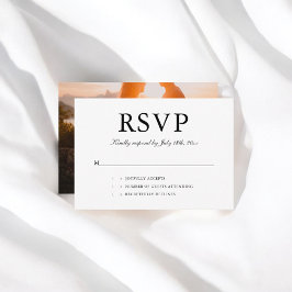 Minimaler Script-Foto Hochzeit RSVP