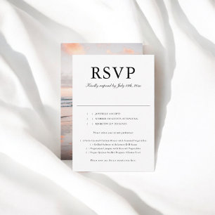 Minimaler Script-Foto Hochzeit RSVP Karte