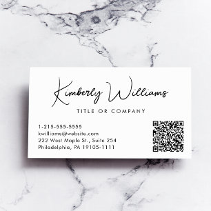 Minimaler Script QR Code Beruflich Visitenkarte