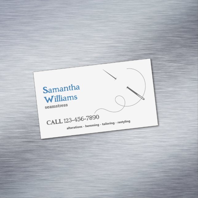 Minimaler Seamstress Magnetische Visitenkarte (Beispiel)