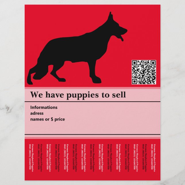 Minimaler Shepherd Hund personalisierter Flyer (Vorne)
