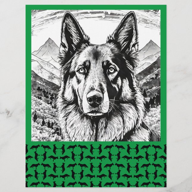 Minimaler Shepherd Hund personalisierter Flyer (Hinten)