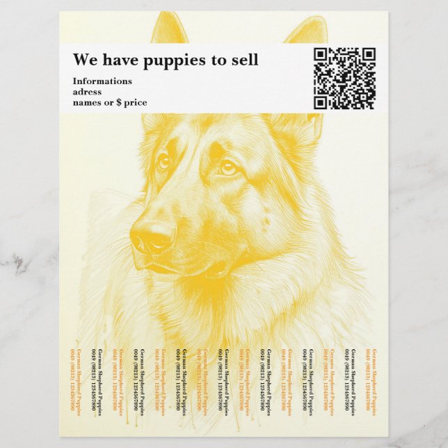 Minimaler Shepherd Hund personalisierter Flyer (Vorne)
