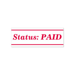 Minimaler "Status: BEZAHLT" Briefmarke aus Kautsch Permastempel