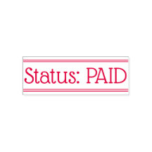 Minimaler "Status: BEZAHLT" Briefmarke aus Kautsch