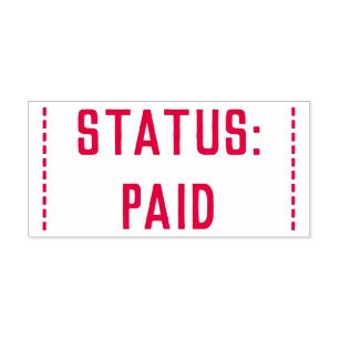 Minimaler "STATUS: ZAHLTE" Briefmarke aus Kautschu Permastempel