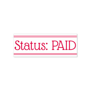 Minimaler "Status: ZAHLTE" Briefmarke Permastempel