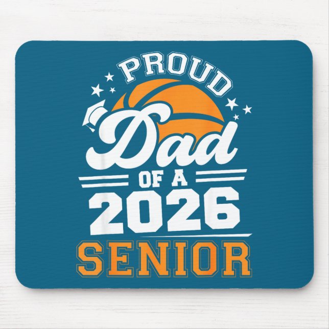 Minimaler stolzer Vater 2026 Senior Basketball Mousepad (Vorne)