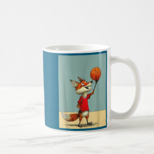 Minimaler süßer Fuchs Sport lustiger Basketball Kaffeetasse