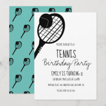 Minimaler Tennissport Geburtstag Schwarz-weiß