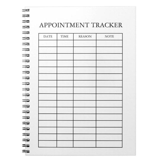 Minimaler Termintracker Notizblock (Vorderseite)