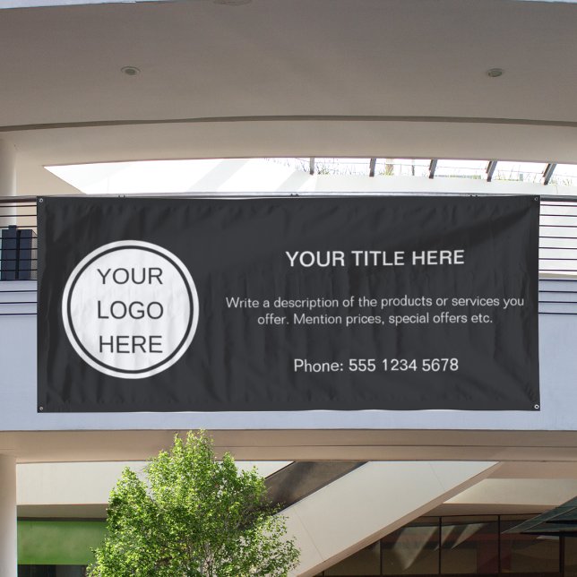 Minimaler Text für einfache Werbung mit Firmenlogo Banner (Von Creator hochgeladen)