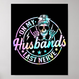 Minimaler Totenkopf-Tie-Dye des letzten Nerves mei Poster