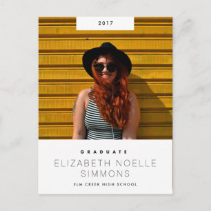 Minimaler Trend Modernes Abschluss Foto Postkarte