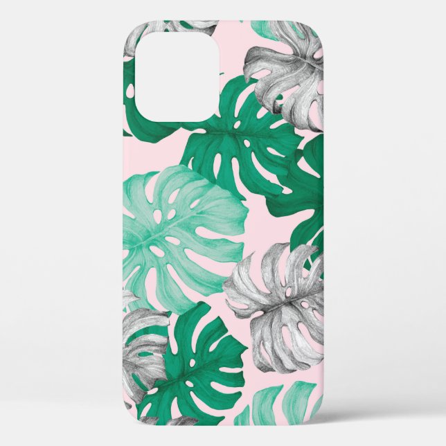 Minimaler Tropischer Monstera Duo-Ton Case-Mate iPhone Hülle (Rückseite)