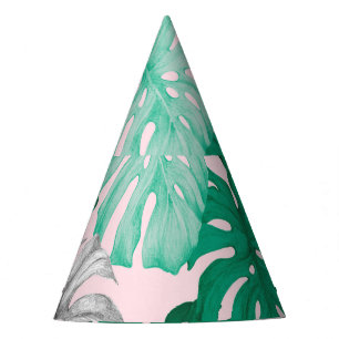 Minimaler Tropischer Monstera Duo-Ton Partyhütchen