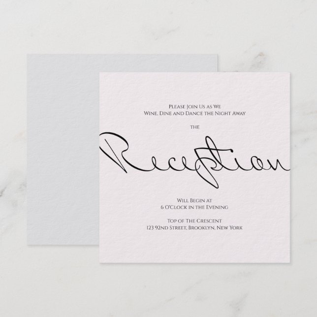 Minimaler typografischer Spaß und dennoch formale  Einladung (Vorne/Hinten)