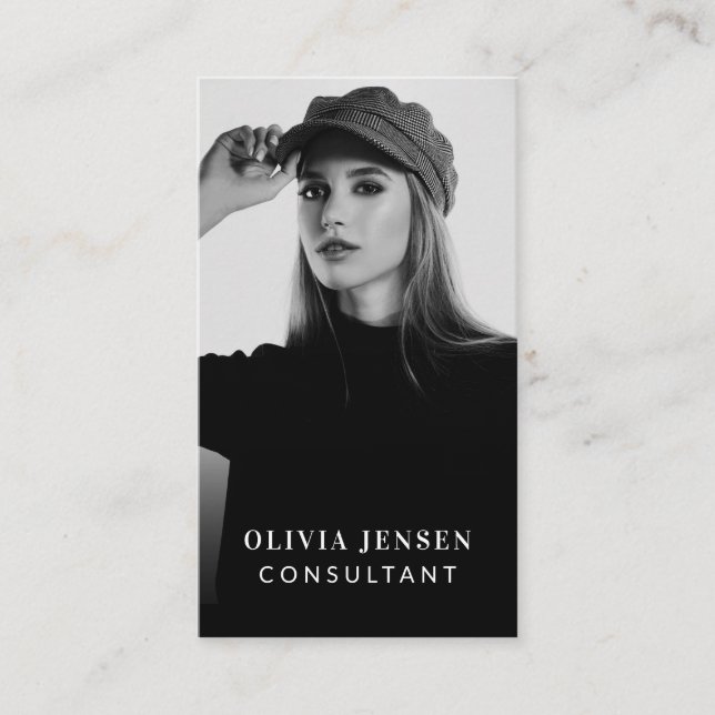 Minimaler und Beruflicher QR-Foto Visitenkarte (Vorderseite)