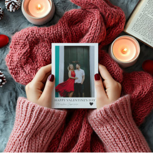 Minimaler Valantinstag Schwarz & Weiß & Foto Feiertagskarte