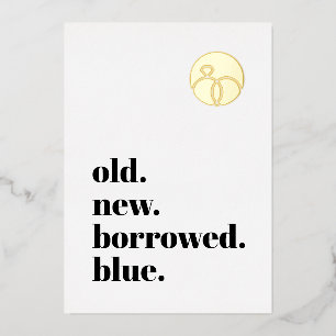 Minimaler Verlobung Ring Save the Date Foto Gold Folieneinladung