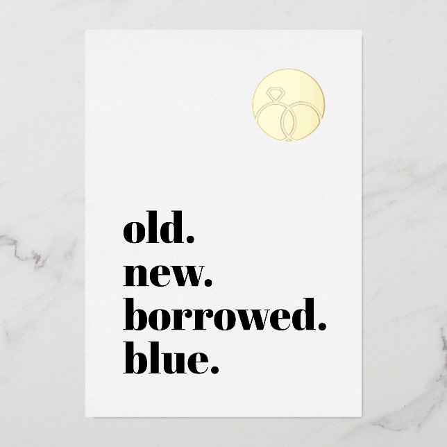 Minimaler Verlobung Ring Save the Date Foto Gold Folieneinladung (Vorderseite)